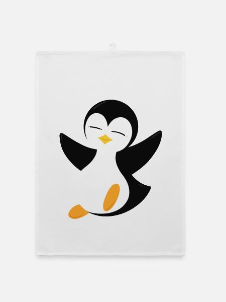 Pinguin - Organic Geschirrtuch - Weiß - Vorne