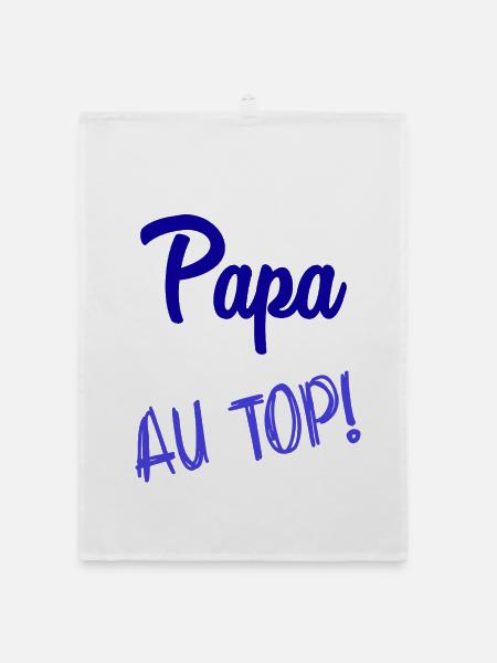 FROHER VATERTAG. PAPA. VATERTAG - Organic Geschirrtuch - Weiß - Vorne