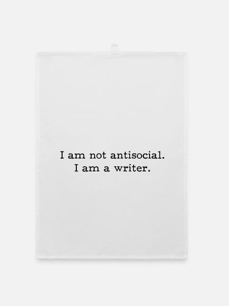 Antisocial Writer - Organic Geschirrtuch - Weiß
