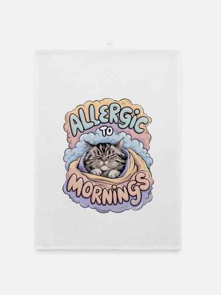Allergisch gegen den Morgen - Organic Geschirrtuch - Weiß - Vorne