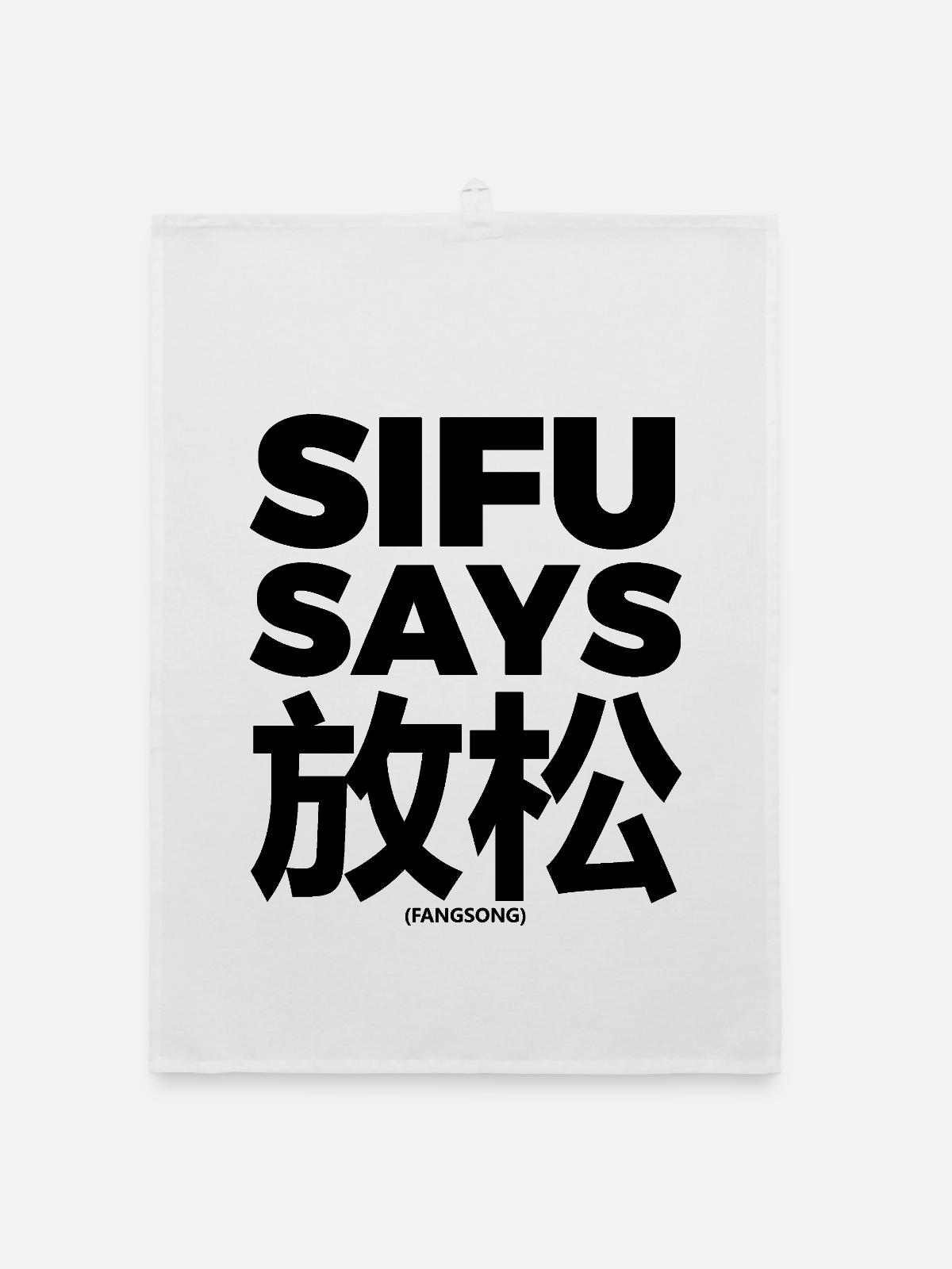 Sifu sagt Fang Song - Organic Geschirrtuch - Weiß - Vorne