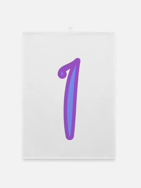 1. 1 JAHR. 1. JAHRESTAG. 1 JAHR GEBURTSTAG - Organic Geschirrtuch - Weiß - Vorne