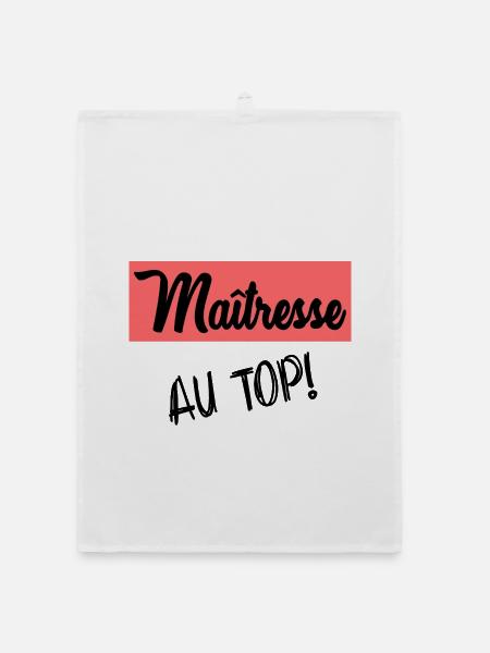MERCI. MAÎTRESSE. MAÎTRE. MERCI MAÎTRESSE - Torchon bio - blanc