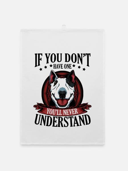 Bull Terrier - Organic dish towel - white - Front