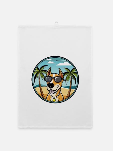 Transsilvanischer Windhund Rasse Cartoon Sonnenbrille - Organic Geschirrtuch - Weiß - Vorne