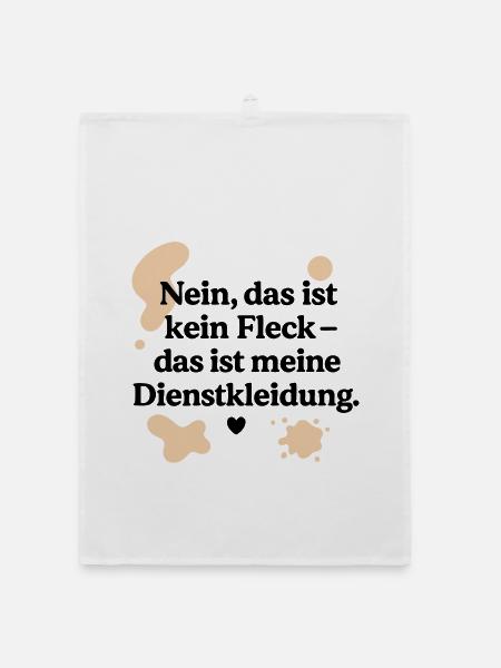 Das ist kein Fleck (schwarz & beige) - Organic Geschirrtuch - Weiß - Vorne