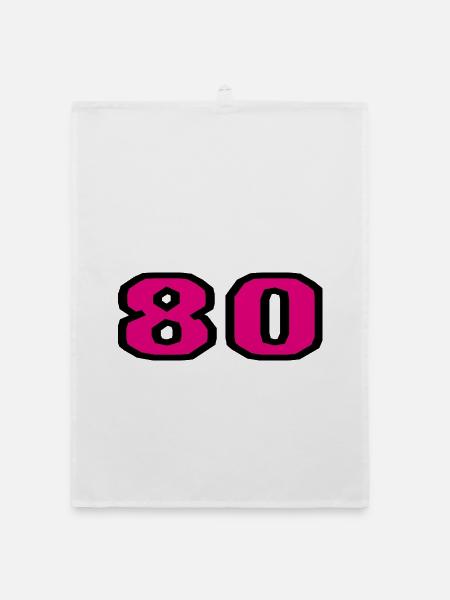80. 80 JAHRE. 80-JÄHRIGES JUBILÄUM. 80. GEBURTSTAG. - Organic Geschirrtuch - Weiß - Vorne