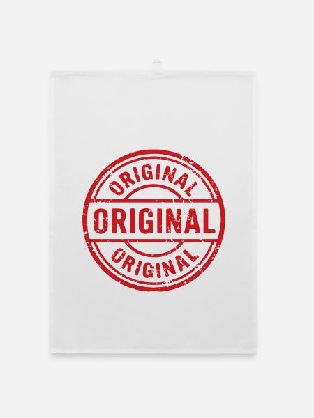 Original Grunge Rubber Stamp Badge Vector Design - Organic dish towel - white - Front