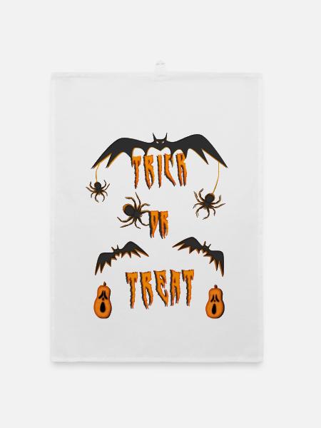 Halloween trick or treat Halloween spider - Organic Geschirrtuch - Weiß - Vorne