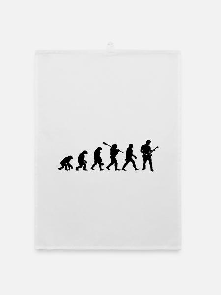 Evolution-Gitarrist - Organic Geschirrtuch - Weiß - Vorne