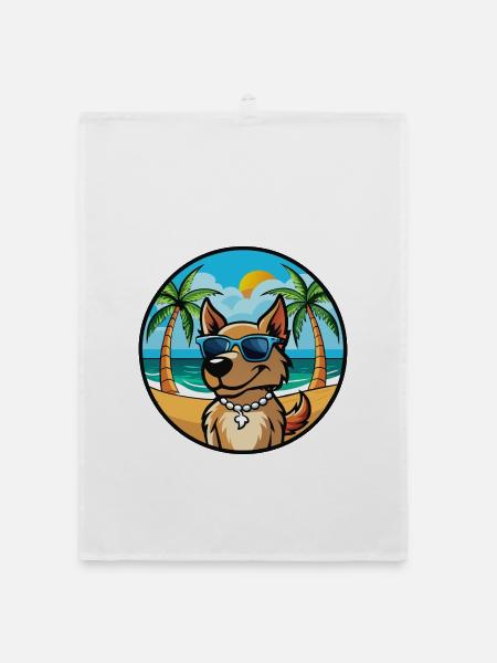 Magyar Agar Hunderasse Cartoon Sonnenbrille Strand - Organic Geschirrtuch - Weiß - Vorne