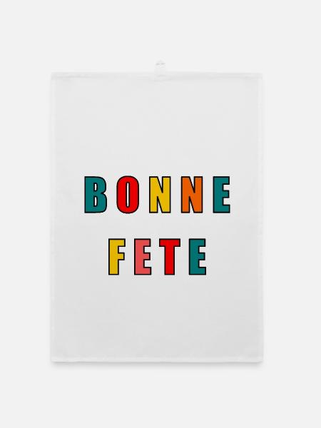 FÊTE DES MÈRES. BONNE FÊTE MAMAN. MAMAN - Torchon bio - blanc