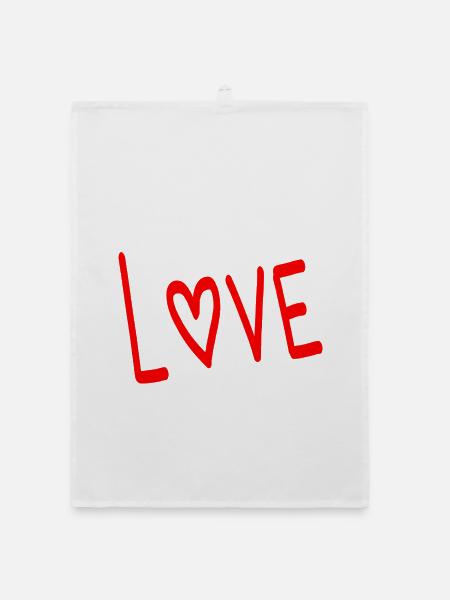 VALENTINSTAG. ICH LIEBE DICH. ICH LIEBE DICH. LIEBE. LIEBE - Organic Geschirrtuch - Weiß - Vorne