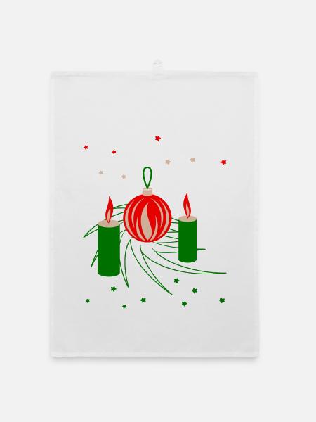 Advent - Organic Geschirrtuch - Weiß