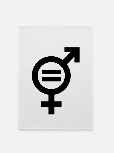 Gender Equality Symbol Emancipation Equality - Organic dish towel - white - Front