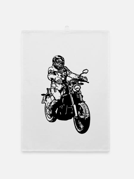 biker - Organic Geschirrtuch - Weiß - Vorne