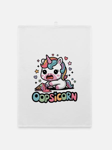 Oopsicorn - Organic dish towel - white - Front