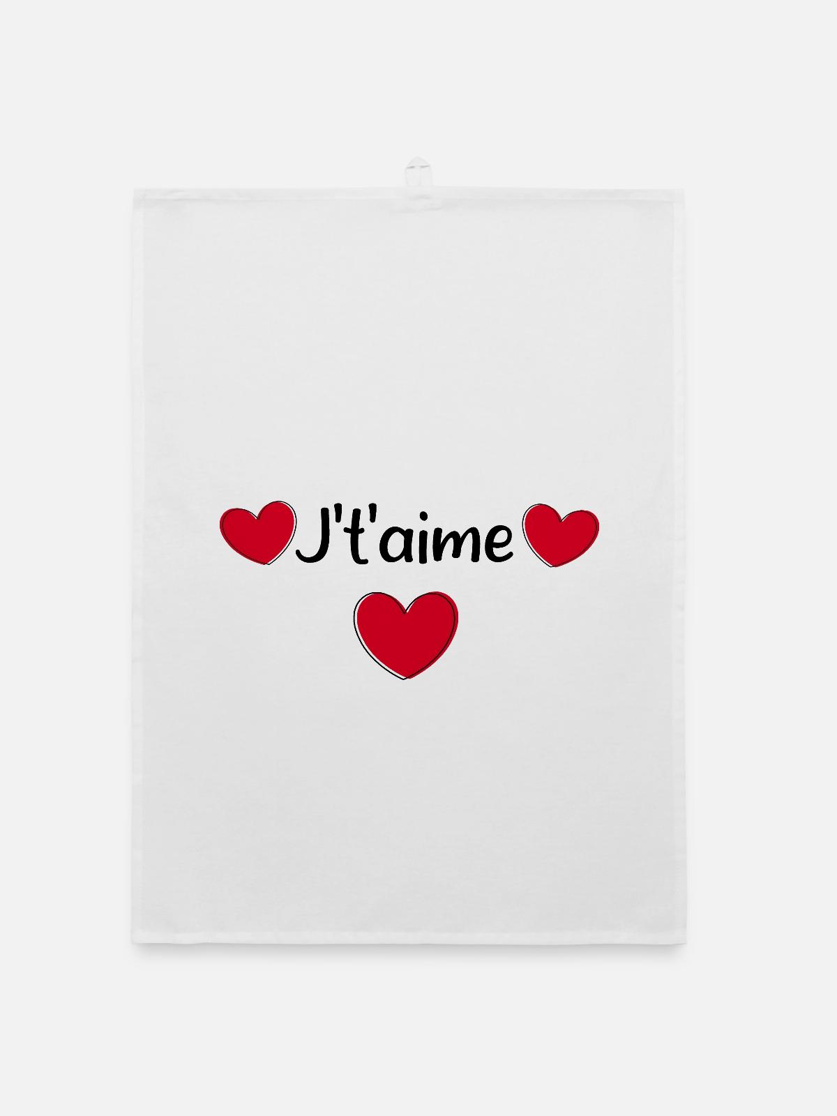 Saint-Valentin cœur rouge, st.valentin - Organic Geschirrtuch - Weiß - Vorne