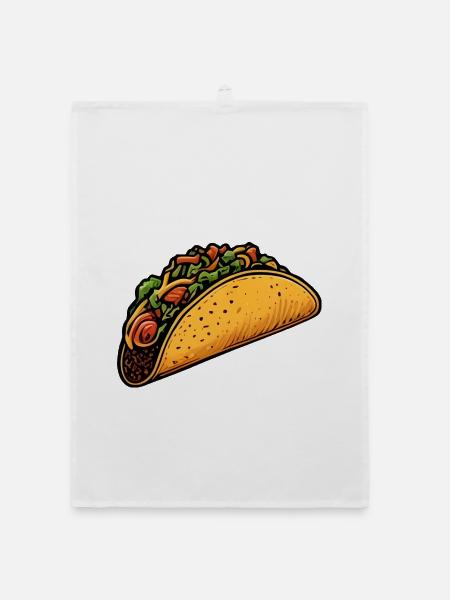 Tacos - Organic Geschirrtuch - Weiß - Vorne