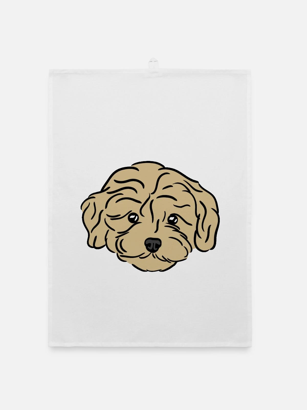 Doodle Puppy - Organic Geschirrtuch - Weiß - Vorne