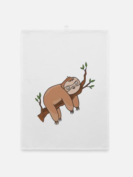 sloth - Organic dish towel - white