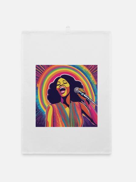 Motown-Sängerin - Organic Geschirrtuch - Weiß