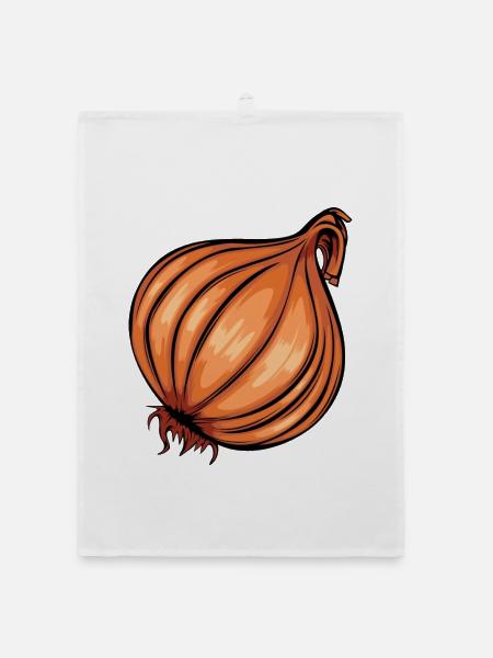 Trendy Onion Cool Vegetable Onions - Organic dish towel - white - Front