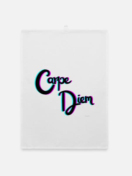 Carpe Diem - Organic dish towel - white