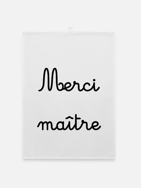 MASTER. THANK YOU. THANK YOU MASTER - Organic dish towel - white - Front