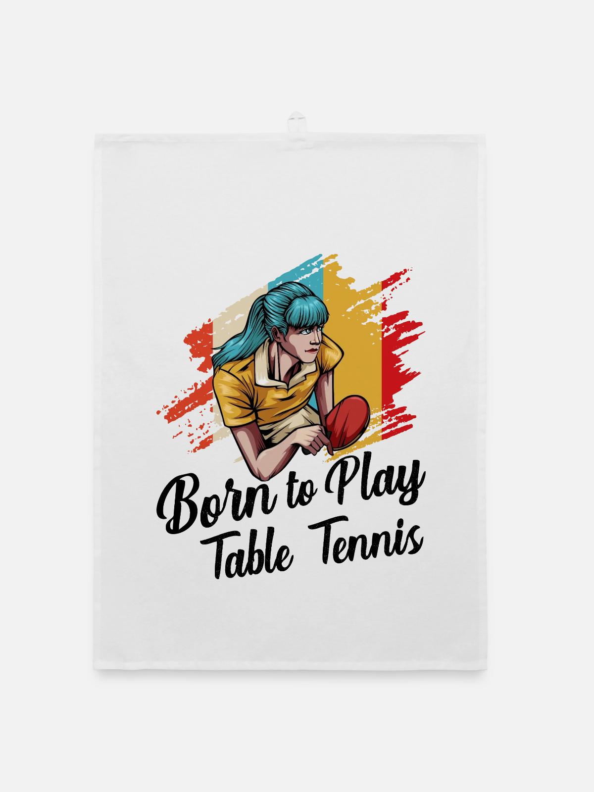 Tischtennis - Organic Geschirrtuch - Weiß - Vorne