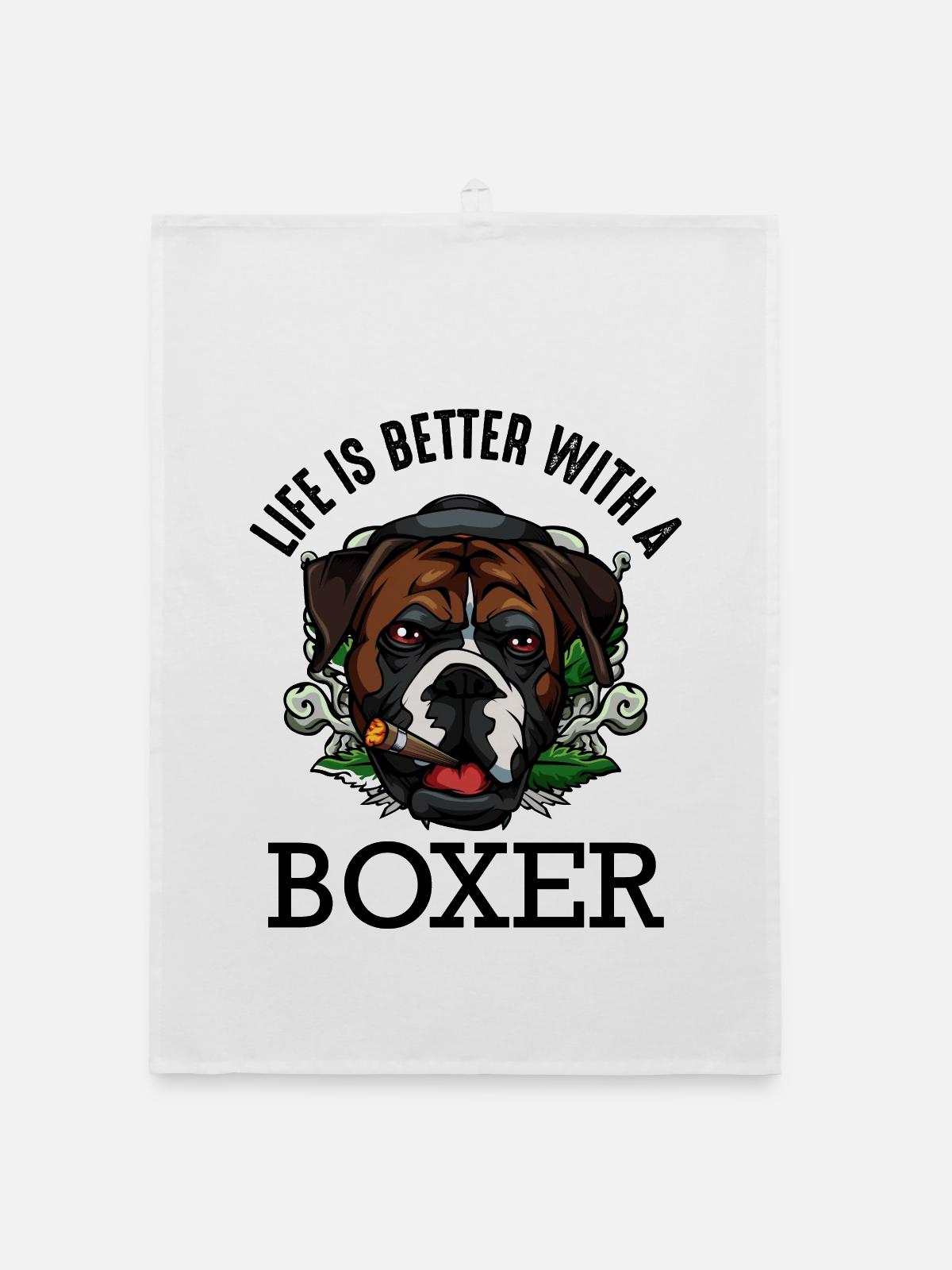 boxeur - Torchon bio - blanc - Devant