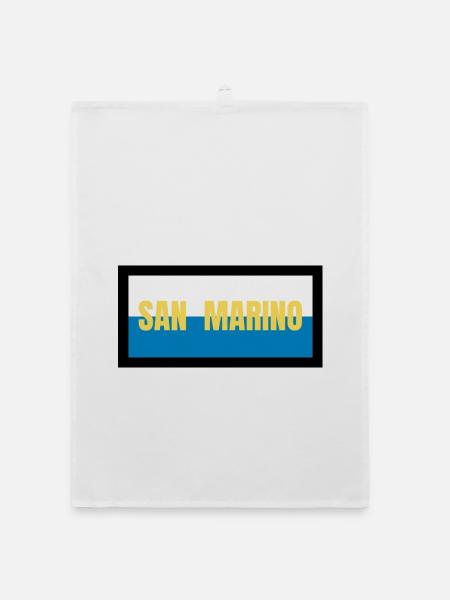 San Marino Flagge Farben - Organic Geschirrtuch - Weiß - Vorne