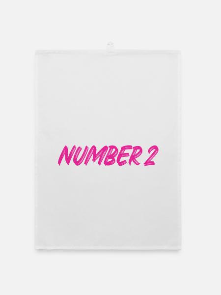 Number 2 - two - second - second - 2 - number 2 - Organic dish towel - white - Front