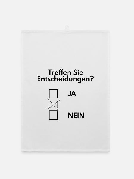 Entscheidung treffen lustig - Organic Geschirrtuch - Weiß