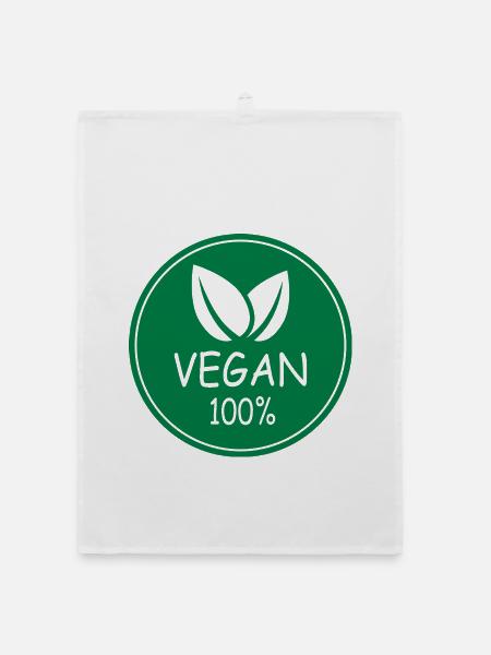vegan 100% - Organic dish towel - white - Front