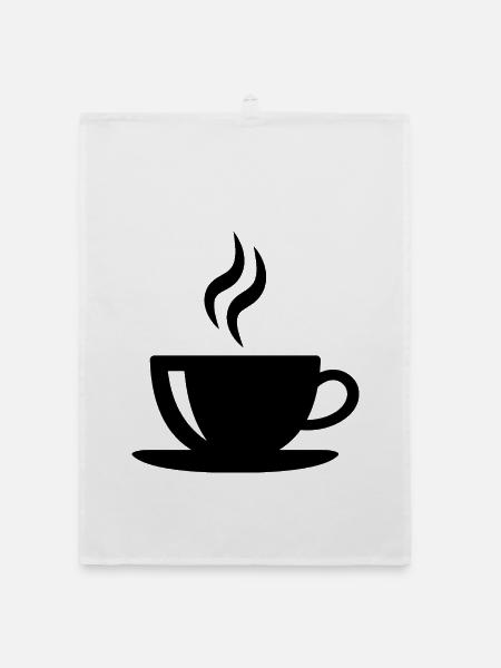 Kaffeetasse - Organic Geschirrtuch - Weiß - Vorne