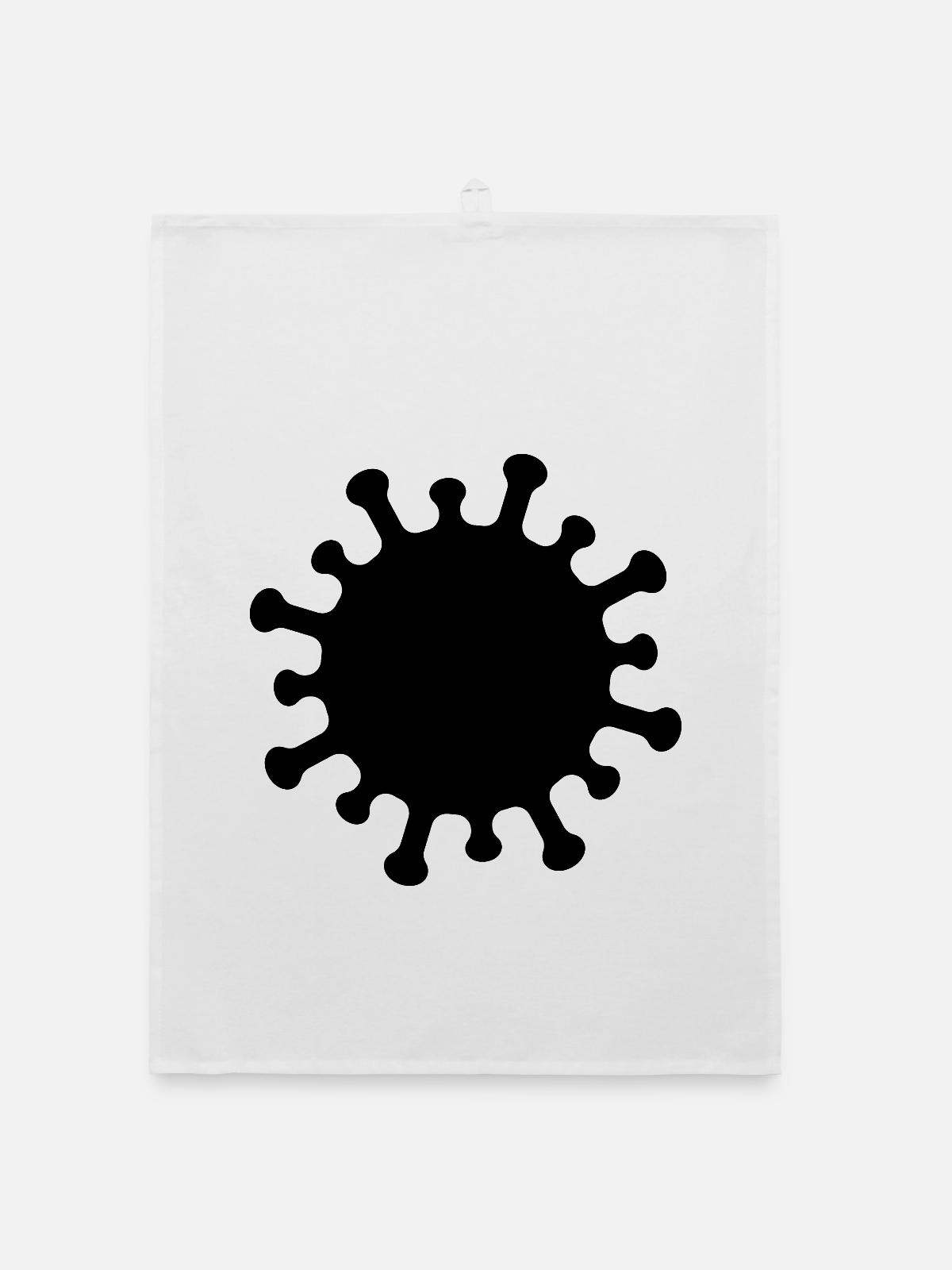 Corona-Virus-Symbol - Organic Geschirrtuch - Weiß - Vorne