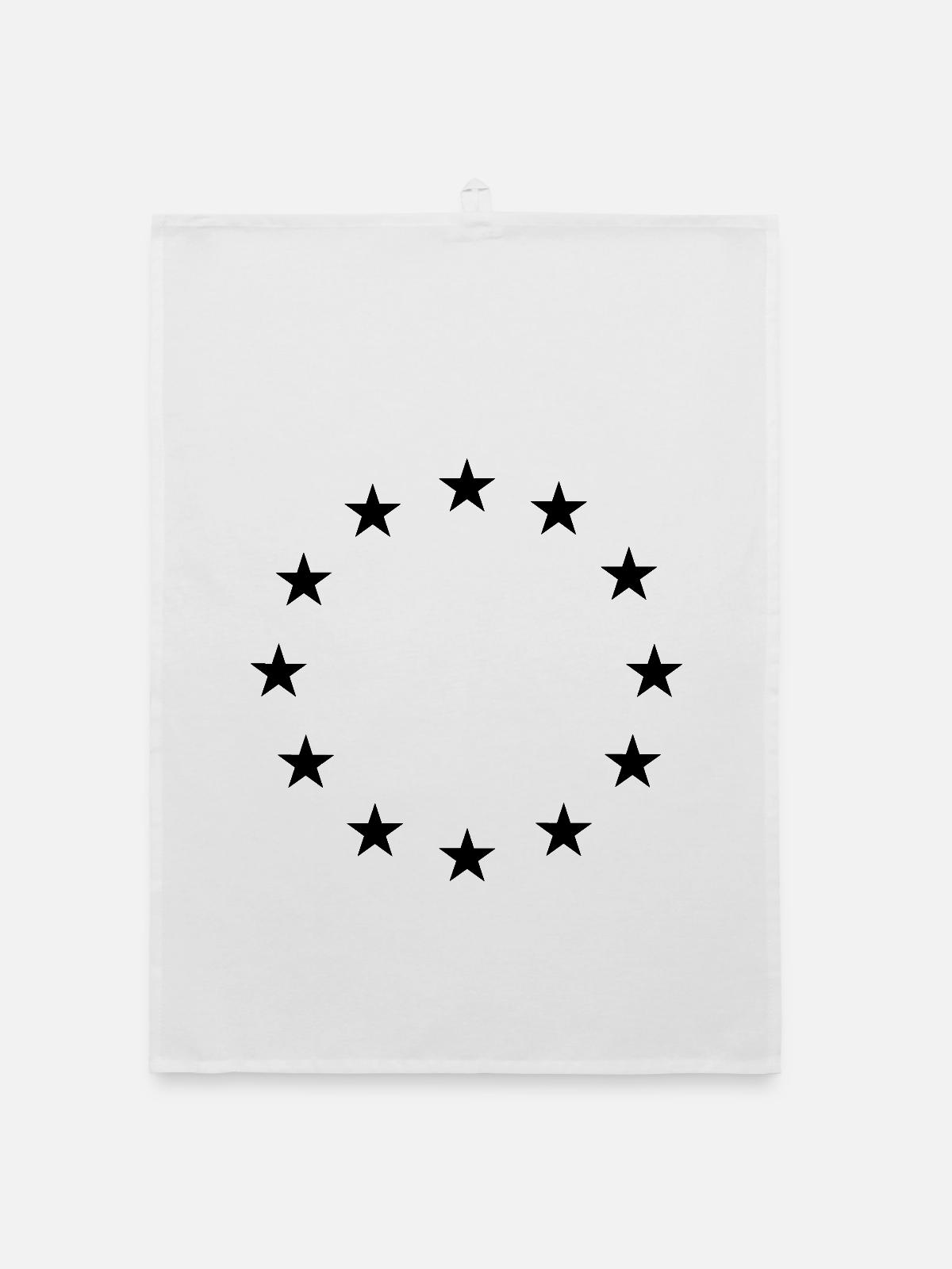 Star Circle Logo - Organic dish towel - white - Front