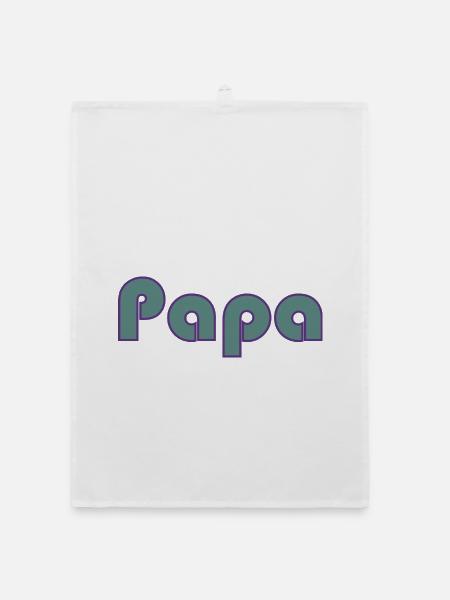 PAPA. VATERTAG. ALLES GUTE ZUM GEBURTSTAG, PAPA. ALLES GUTE ZUM GEBURTSTAG - Organic Geschirrtuch - Weiß - Vorne