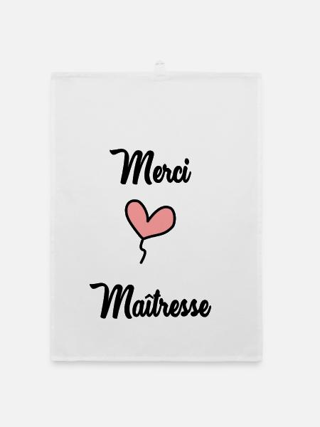 MAÎTRESSE. MERCI. MERCI MAÎTRESSE - Torchon bio - blanc