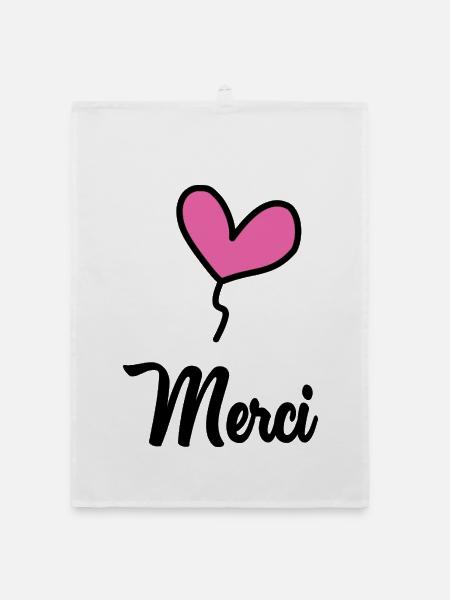 MERCI. MAÎTRESSE. MAÎTRE. MERCI MAÎTRESSE - Torchon bio - blanc - Devant