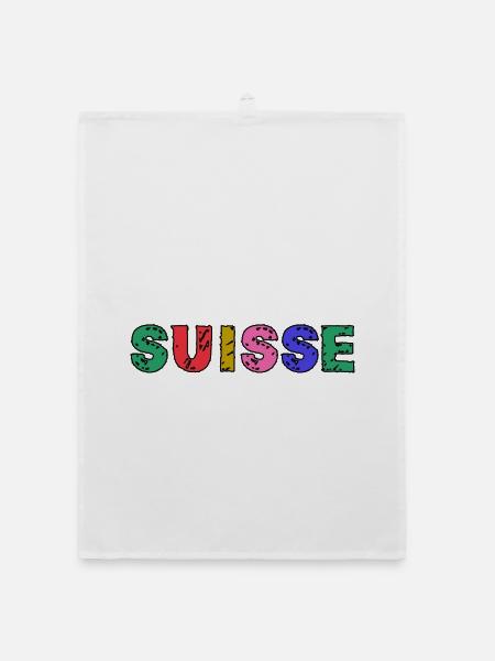 SUISSE. PAYS. GENEVE. HUMOUR. DRAPEAU. GENEVE - Torchon bio - blanc - Devant