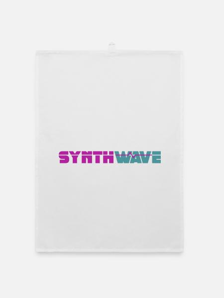 Synthwave - Organic dish towel - white - Front