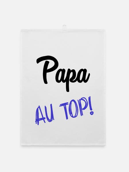 PAPA. VATERTAG. FROHER VATERTAG. ALLES GUTE ZUM GEBURTSTAG. - Organic Geschirrtuch - Weiß - Vorne