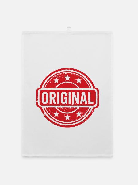 Original Grunge Rubber Stamp Badge Vector Design - Organic dish towel - white - Front