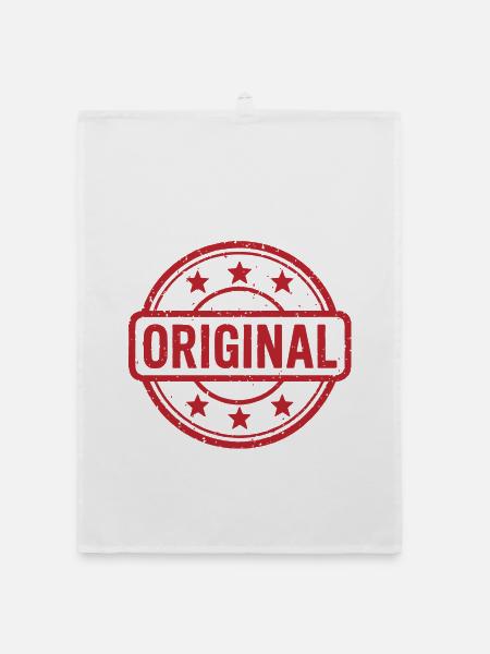 Original Grunge Rubber Stamp Badge Vector Design - Organic dish towel - white - Front