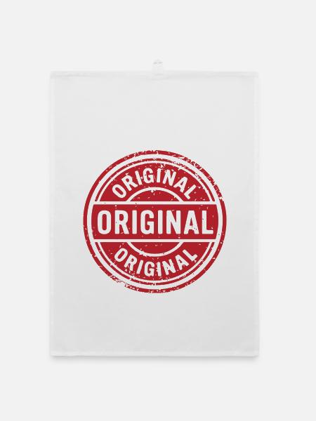 Original Grunge Rubber Stamp Badge Vector Design - Organic dish towel - white - Front