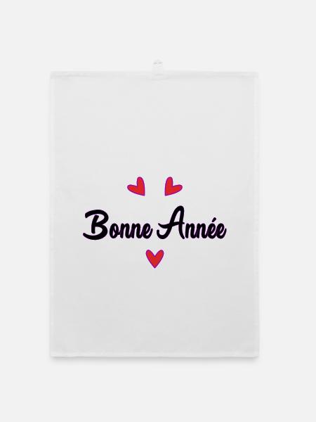 HAPPY NEW YEAR. NEW YEAR'S EVE. BEST WISHES - Organic dish towel - white - Front