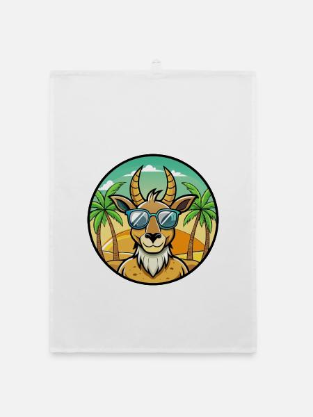 Antelope Funny Cartoon Summer Beach Sunglasses - Organic dish towel - white - Front