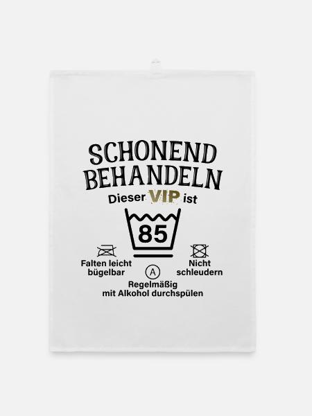85. Geburtstag Schonend Behandeln 85 VIP ist 85 - Organic Geschirrtuch - Weiß - Vorne